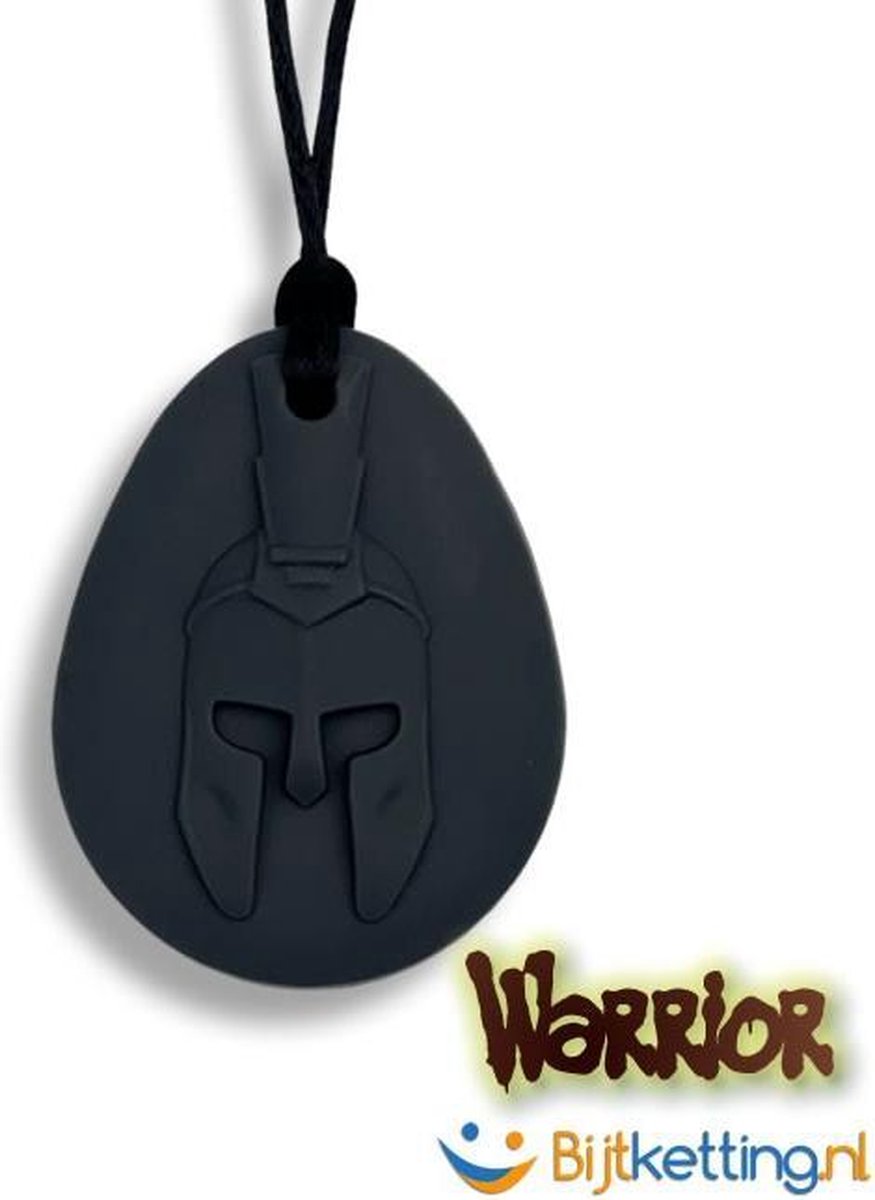 Bijtketting Warrior kauwketting | Sparta Helm | Romeinse krijger | Zwart